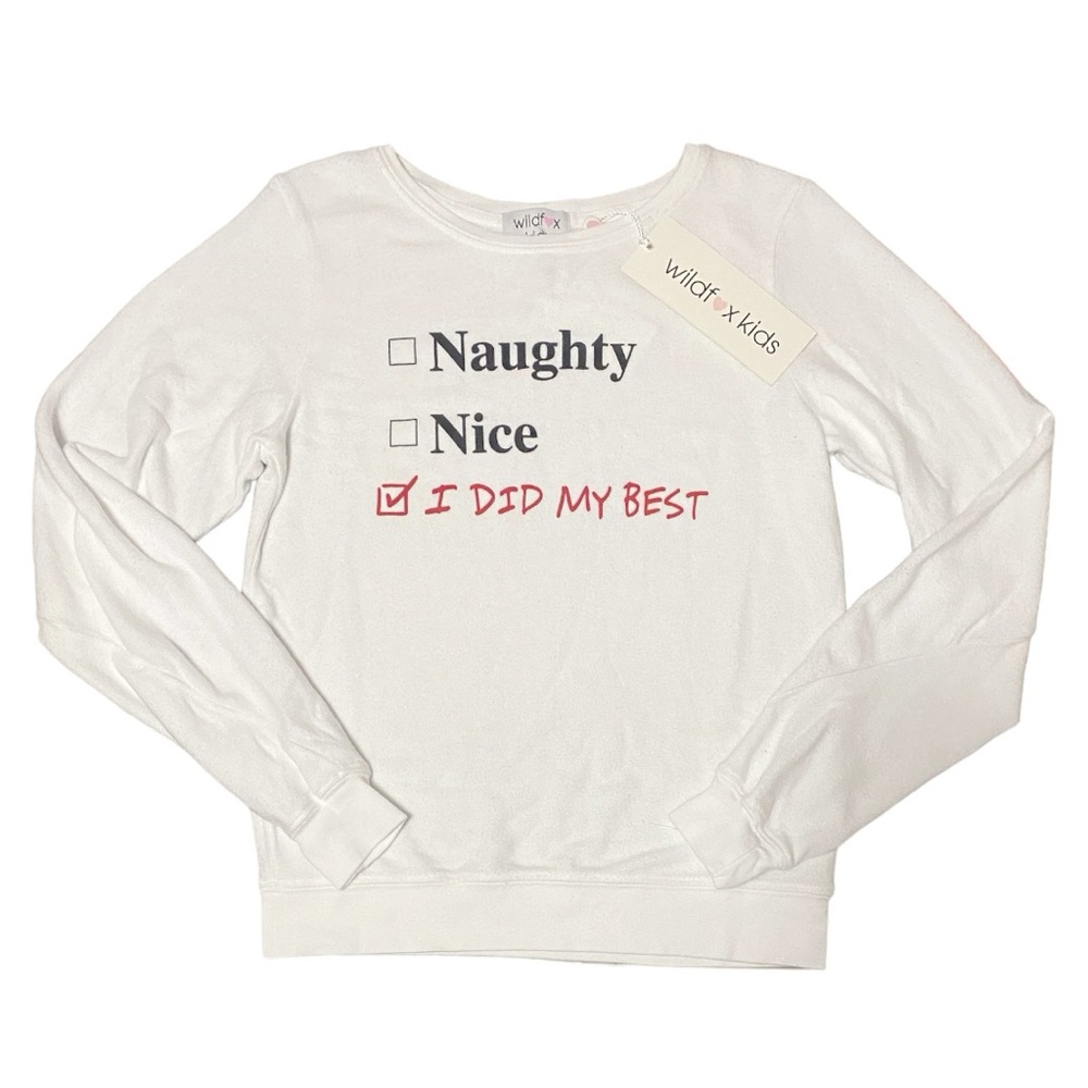 Wildfox Kids I Did My Best Baggy Beach Jumper in Clean White NWT